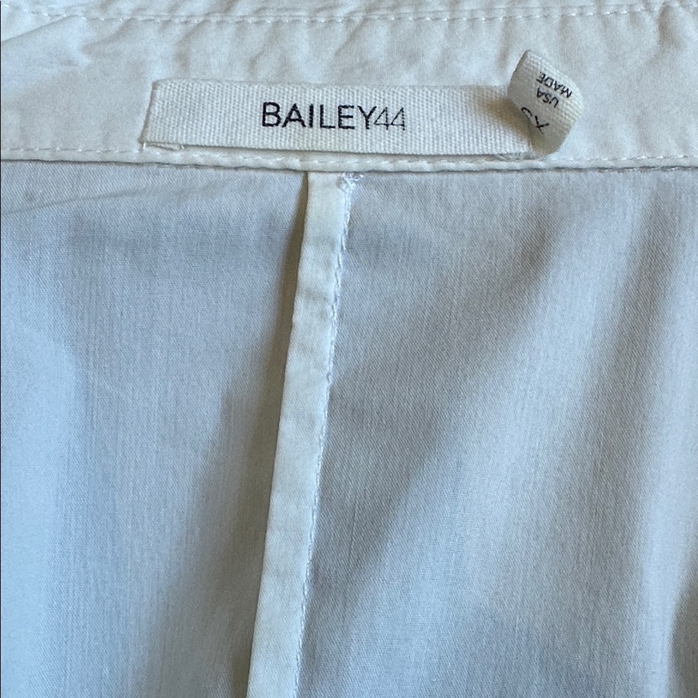 Bailey 44 Crisp White Top w/ sheer pleated panels down front - Picture 2 of 6